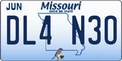 MO license plate DL4N3O
