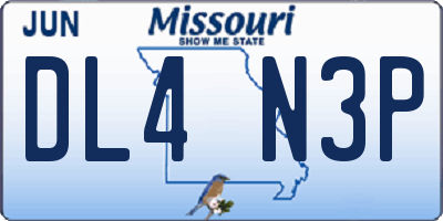 MO license plate DL4N3P