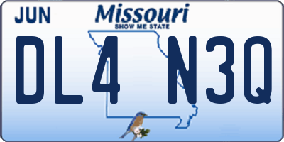 MO license plate DL4N3Q