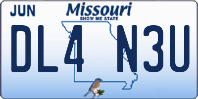 MO license plate DL4N3U
