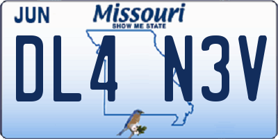 MO license plate DL4N3V