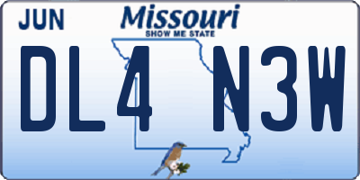 MO license plate DL4N3W