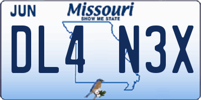 MO license plate DL4N3X
