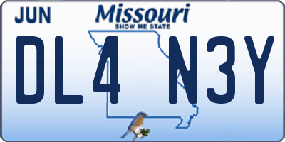 MO license plate DL4N3Y
