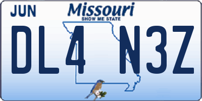 MO license plate DL4N3Z