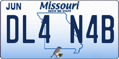 MO license plate DL4N4B