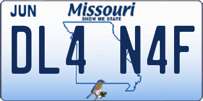MO license plate DL4N4F