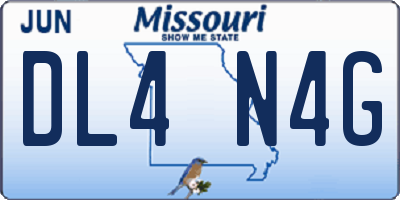MO license plate DL4N4G