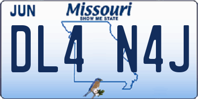 MO license plate DL4N4J