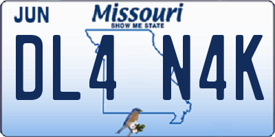 MO license plate DL4N4K