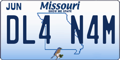 MO license plate DL4N4M