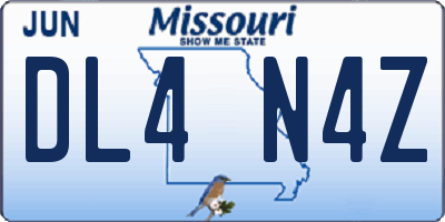 MO license plate DL4N4Z