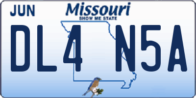 MO license plate DL4N5A