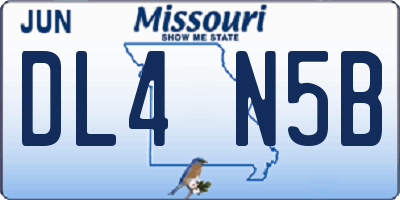 MO license plate DL4N5B