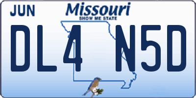 MO license plate DL4N5D