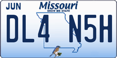 MO license plate DL4N5H