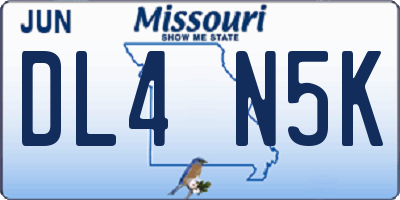 MO license plate DL4N5K