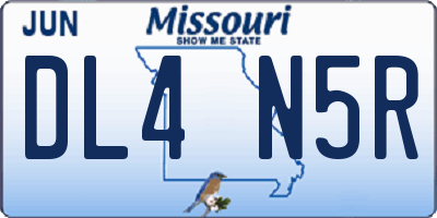MO license plate DL4N5R