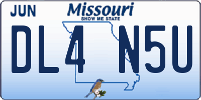 MO license plate DL4N5U