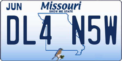 MO license plate DL4N5W