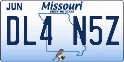 MO license plate DL4N5Z