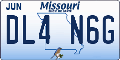 MO license plate DL4N6G