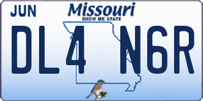MO license plate DL4N6R