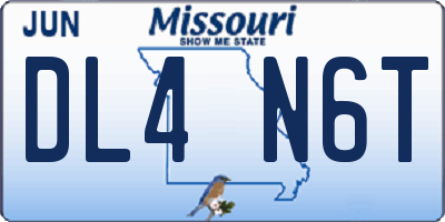 MO license plate DL4N6T
