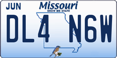 MO license plate DL4N6W
