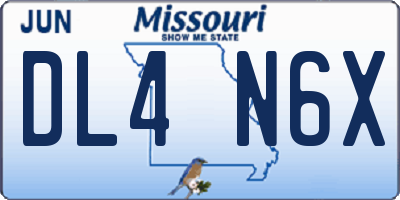 MO license plate DL4N6X