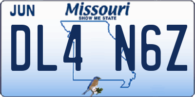 MO license plate DL4N6Z