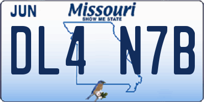 MO license plate DL4N7B