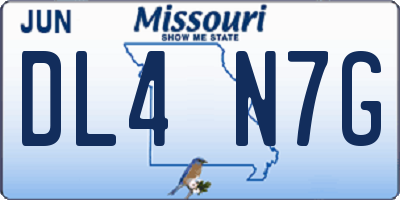 MO license plate DL4N7G