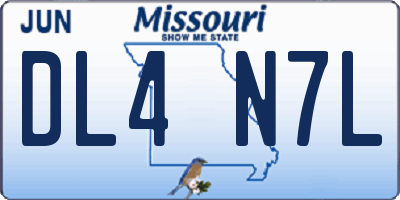 MO license plate DL4N7L