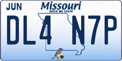 MO license plate DL4N7P