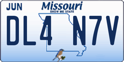 MO license plate DL4N7V