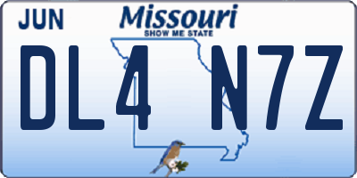 MO license plate DL4N7Z