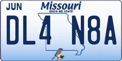 MO license plate DL4N8A