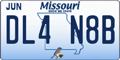 MO license plate DL4N8B