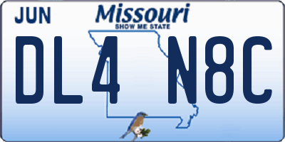 MO license plate DL4N8C
