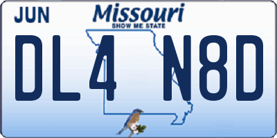 MO license plate DL4N8D