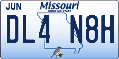 MO license plate DL4N8H