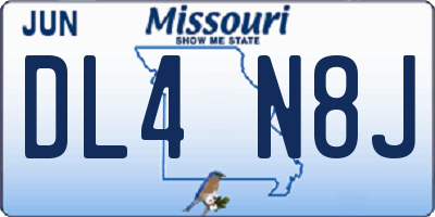 MO license plate DL4N8J