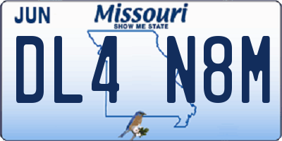 MO license plate DL4N8M