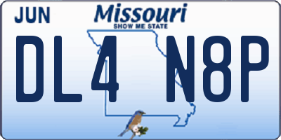 MO license plate DL4N8P