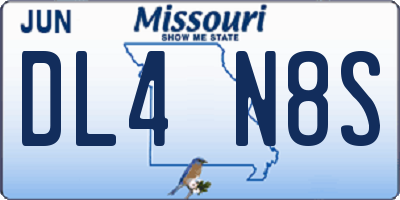 MO license plate DL4N8S
