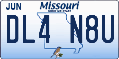 MO license plate DL4N8U