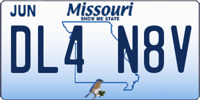 MO license plate DL4N8V