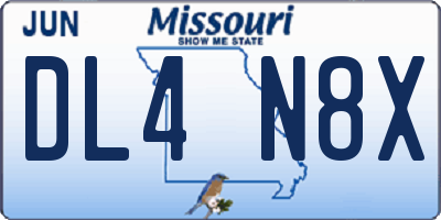 MO license plate DL4N8X