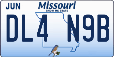 MO license plate DL4N9B